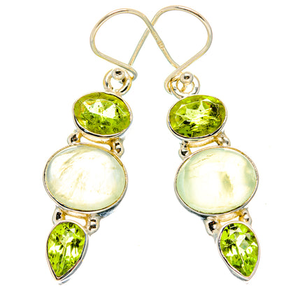 Prehnite, Peridot Earrings handcrafted by Ana Silver Co - EARR430373 - Photo 2
