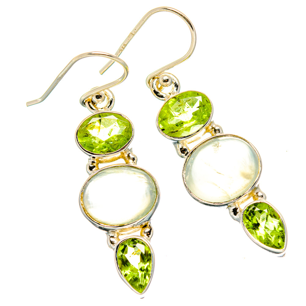 Prehnite, Peridot Earrings handcrafted by Ana Silver Co - EARR430379 - Photo 2