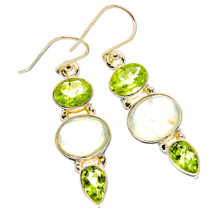 Prehnite, Peridot Earrings handcrafted by Ana Silver Co - EARR430379 - Photo 2