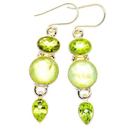 Prehnite, Peridot Earrings handcrafted by Ana Silver Co - EARR430387 - Photo 2