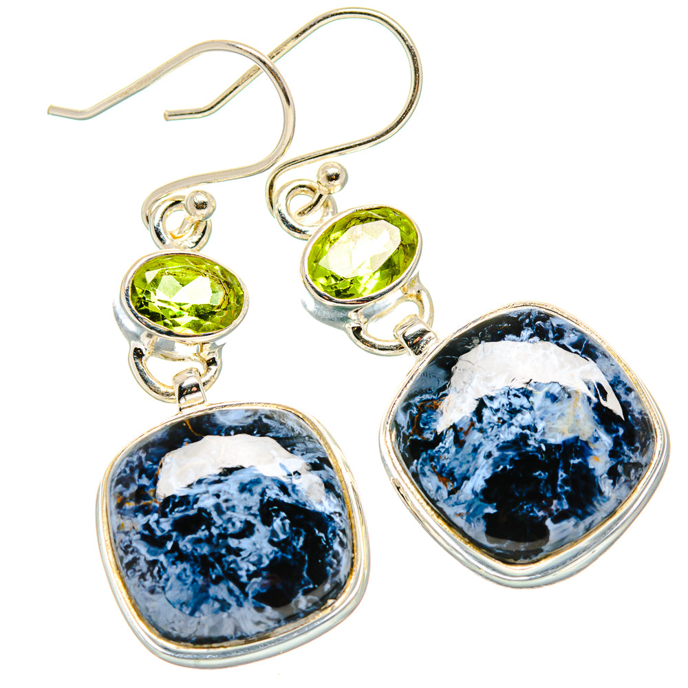 Pietersite, Peridot Earrings handcrafted by Ana Silver Co - EARR430396 - Photo 2