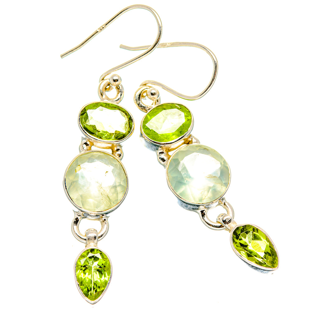Prehnite, Peridot Earrings handcrafted by Ana Silver Co - EARR430400 - Photo 2