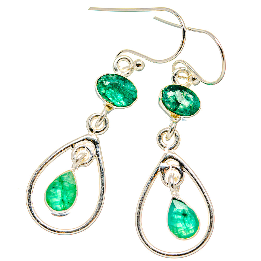 Green Sillimanite Earrings handcrafted by Ana Silver Co - EARR430412 - Photo 2