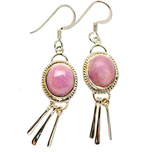 Pink Opal Earrings handcrafted by Ana Silver Co - EARR430420 - Photo 2