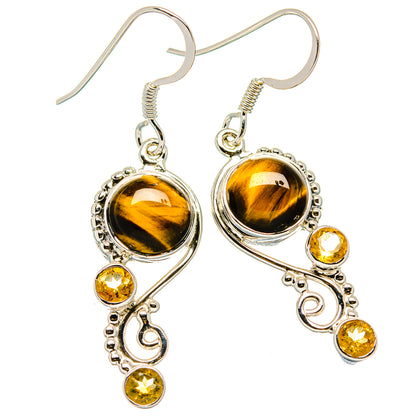 Tiger Eye Earrings handcrafted by Ana Silver Co - EARR430428 - Photo 2