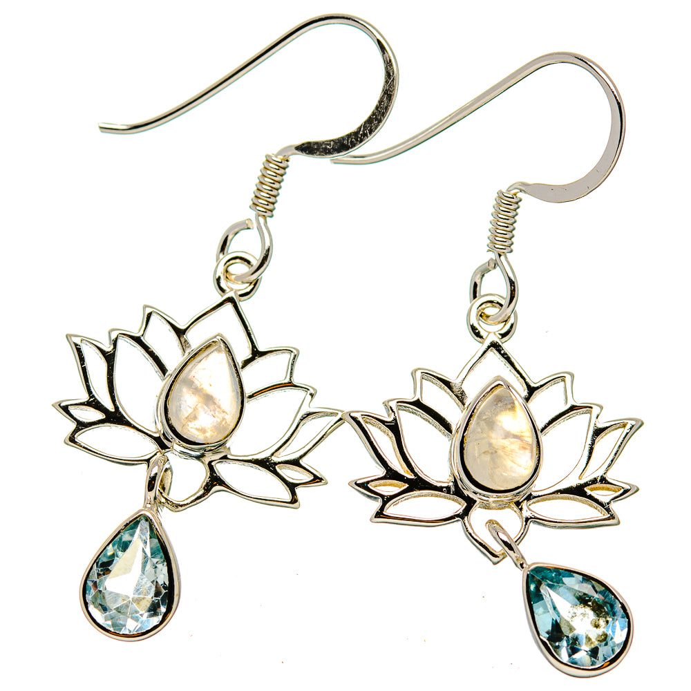 Rainbow Moonstone Earrings handcrafted by Ana Silver Co - EARR430429 - Photo 2