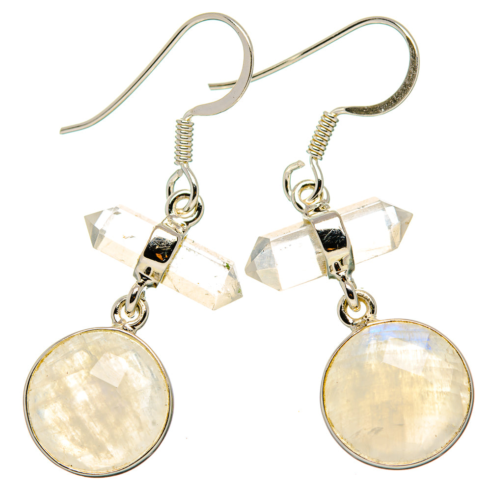 Rainbow Moonstone Earrings handcrafted by Ana Silver Co - EARR430430 - Photo 2