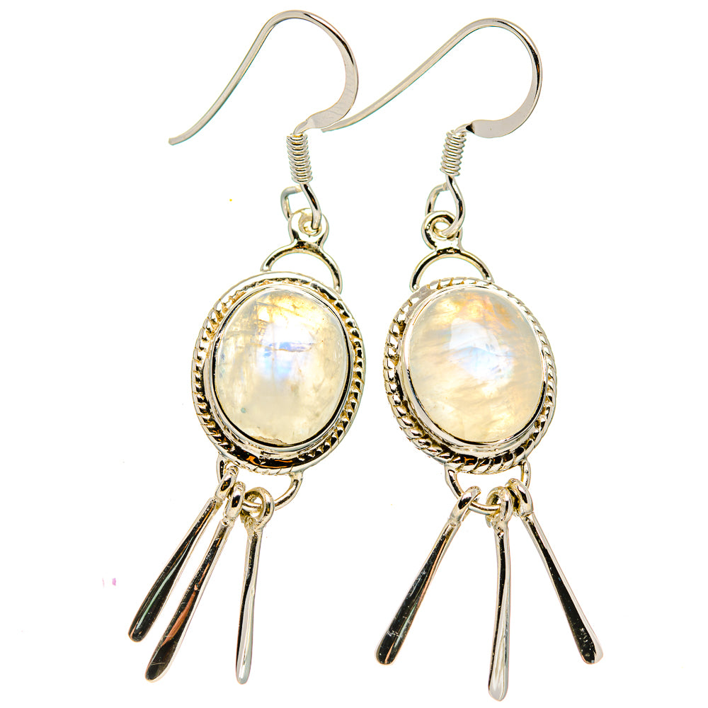 Rainbow Moonstone Earrings handcrafted by Ana Silver Co - EARR430433 - Photo 2