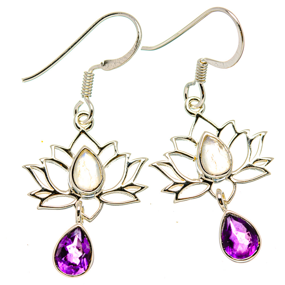 Rainbow Moonstone Earrings handcrafted by Ana Silver Co - EARR430434 - Photo 2