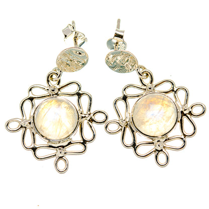 Rainbow Moonstone Earrings handcrafted by Ana Silver Co - EARR430435 - Photo 2