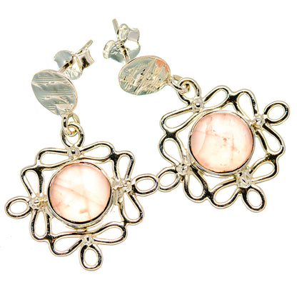 Rose Quartz Earrings handcrafted by Ana Silver Co - EARR430443 - Photo 2