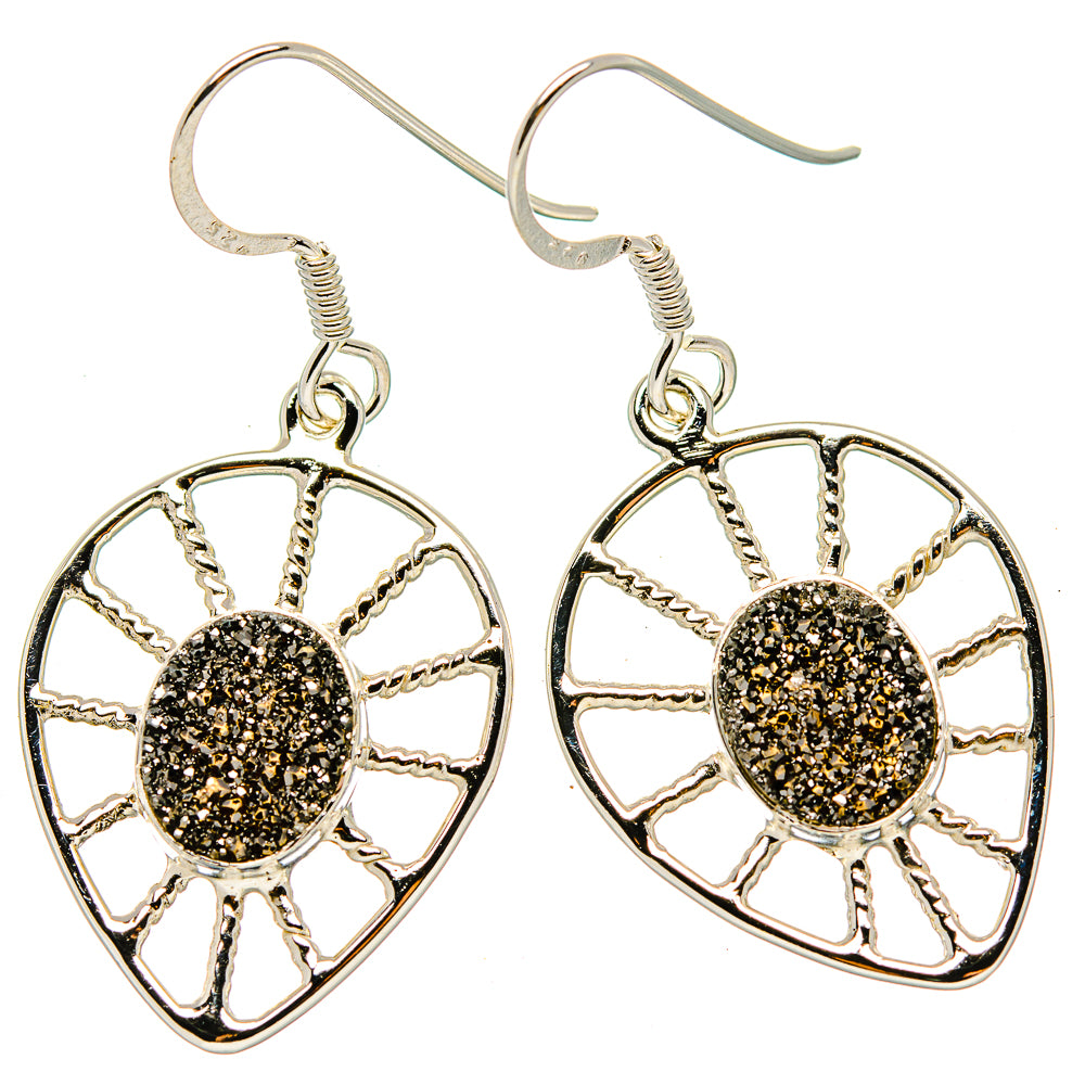 Metallic Druzy Earrings handcrafted by Ana Silver Co - EARR430455 - Photo 2