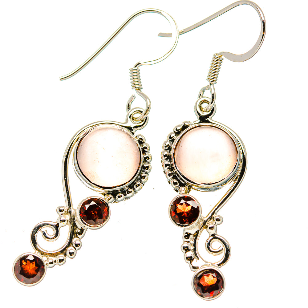 Rose Quartz Earrings handcrafted by Ana Silver Co - EARR430462 - Photo 2