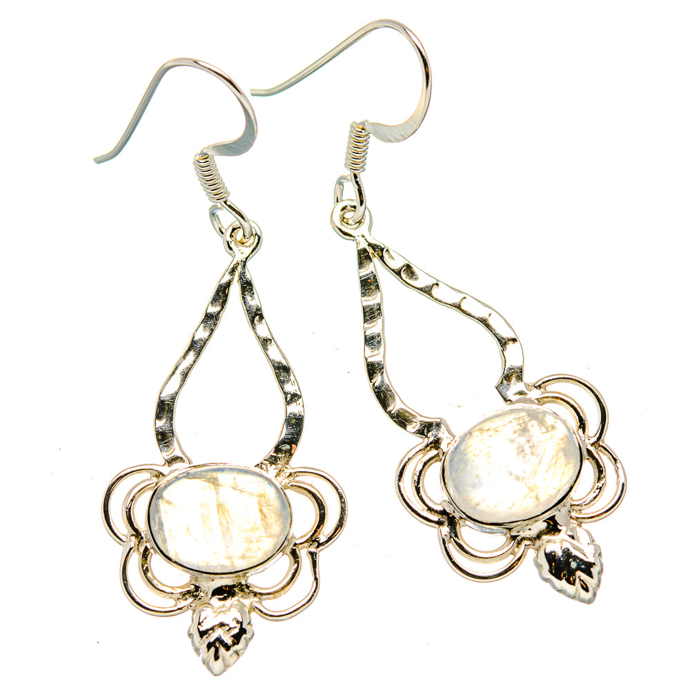 Rainbow Moonstone Earrings handcrafted by Ana Silver Co - EARR430464 - Photo 2