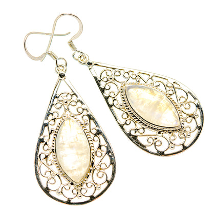 Rainbow Moonstone Earrings handcrafted by Ana Silver Co - EARR430466 - Photo 2