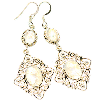 Rainbow Moonstone Earrings handcrafted by Ana Silver Co - EARR430468 - Photo 2