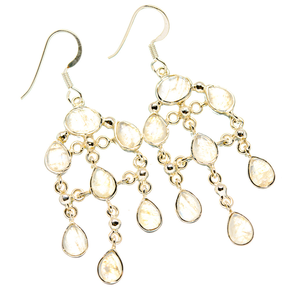 Rainbow Moonstone Earrings handcrafted by Ana Silver Co - EARR430472 - Photo 2
