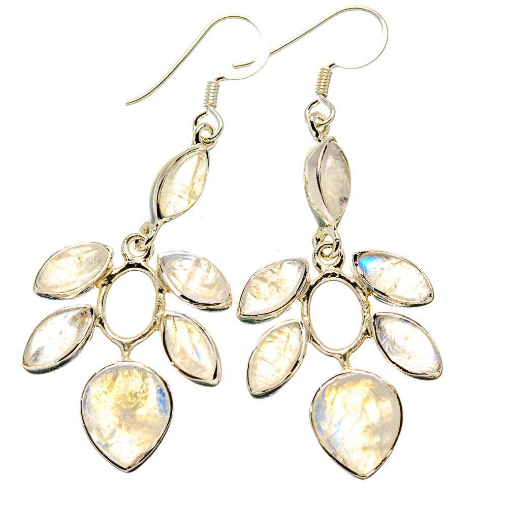 Rainbow Moonstone Earrings handcrafted by Ana Silver Co - EARR430477 - Photo 2
