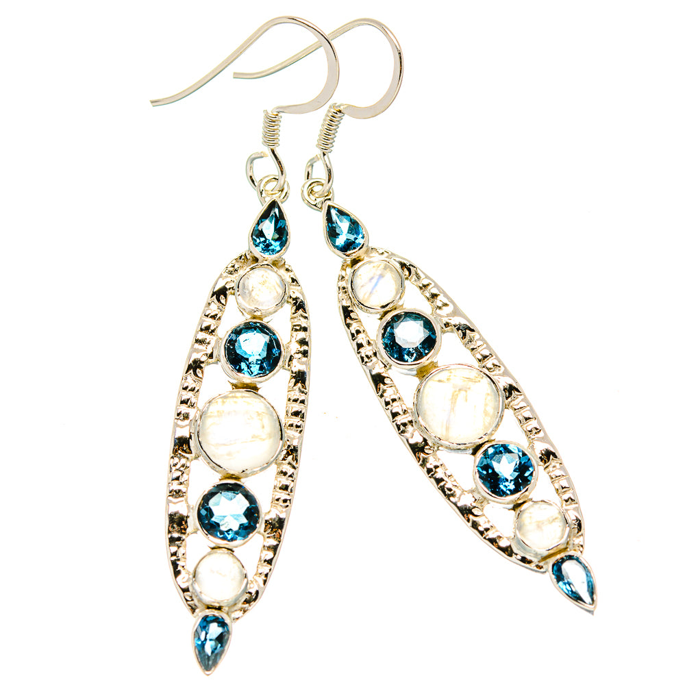 Rainbow Moonstone Earrings handcrafted by Ana Silver Co - EARR430478 - Photo 2