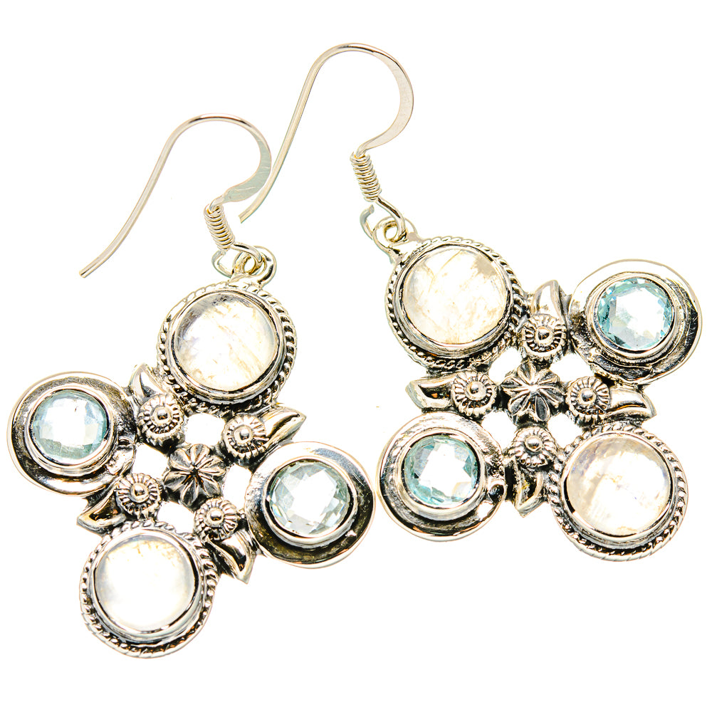 Rainbow Moonstone Earrings handcrafted by Ana Silver Co - EARR430480 - Photo 2