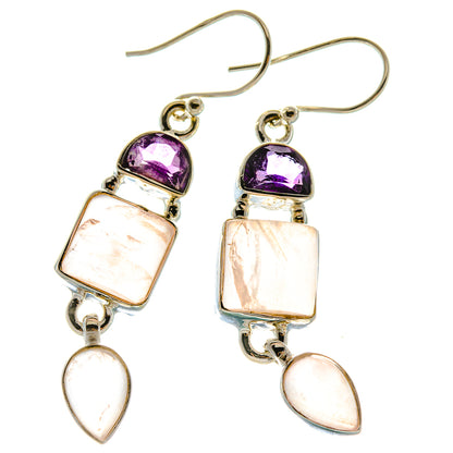 Rose Quartz Earrings handcrafted by Ana Silver Co - EARR430486 - Photo 2