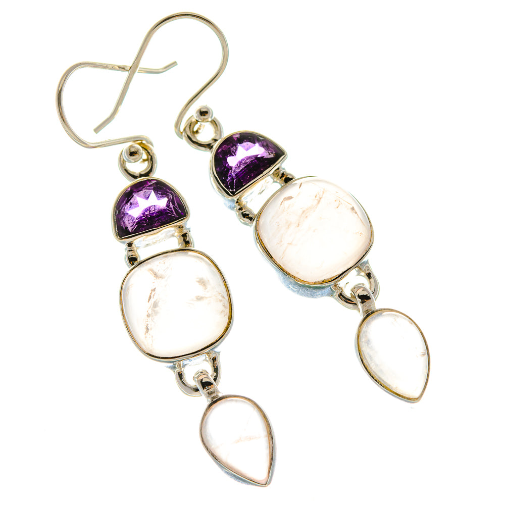 Rose Quartz Earrings handcrafted by Ana Silver Co - EARR430500 - Photo 2