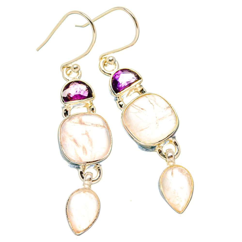 Rose Quartz Earrings handcrafted by Ana Silver Co - EARR430508 - Photo 2