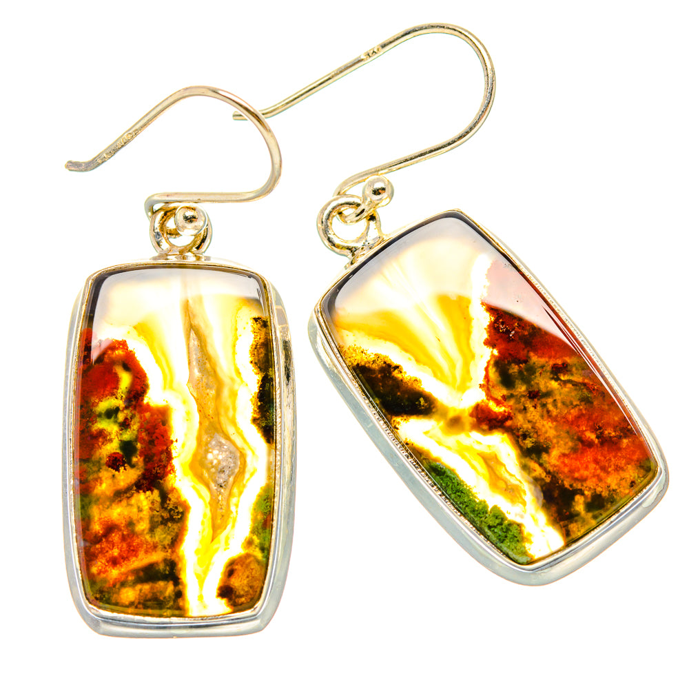 Indonesian Plume Agate Earrings handcrafted by Ana Silver Co - EARR430528 - Photo 2