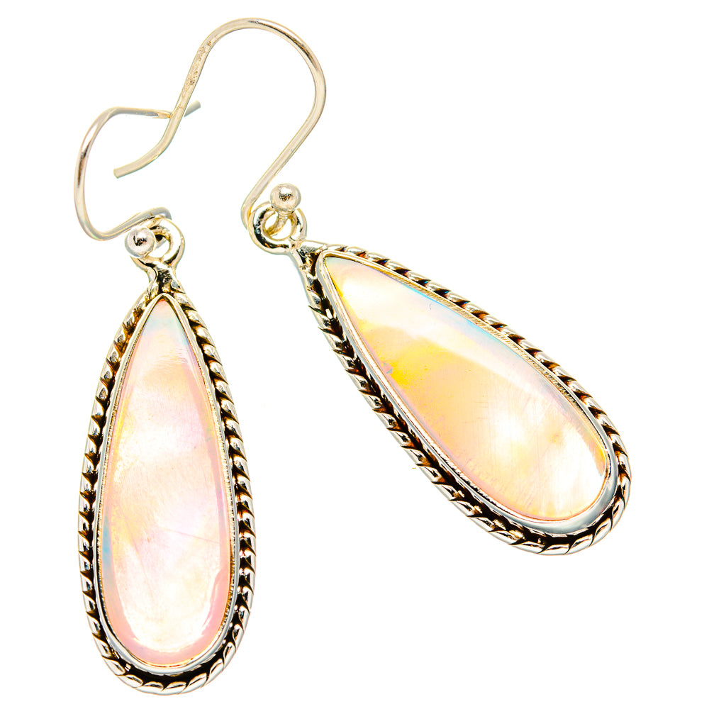Rainbow Moonstone Earrings handcrafted by Ana Silver Co - EARR430533 - Photo 2