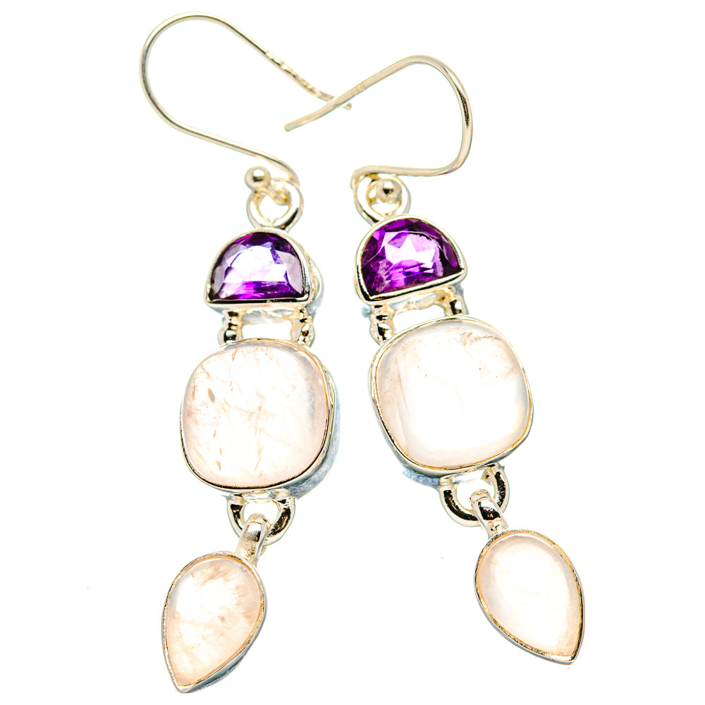 Rose Quartz Earrings handcrafted by Ana Silver Co - EARR430557 - Photo 2
