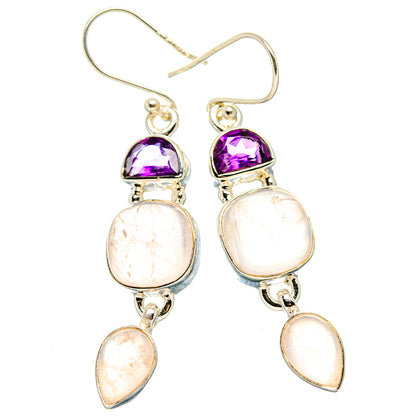 Rose Quartz Earrings handcrafted by Ana Silver Co - EARR430557 - Photo 2