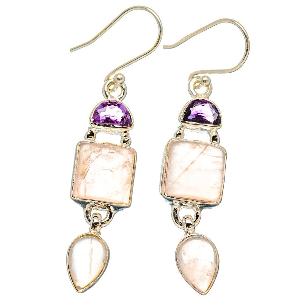 Rose Quartz Earrings handcrafted by Ana Silver Co - EARR430584 - Photo 2