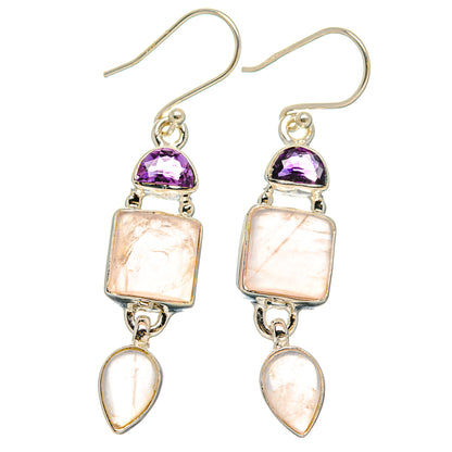 Rose Quartz Earrings handcrafted by Ana Silver Co - EARR430584 - Photo 2