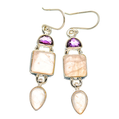 Rose Quartz Earrings handcrafted by Ana Silver Co - EARR430590 - Photo 2