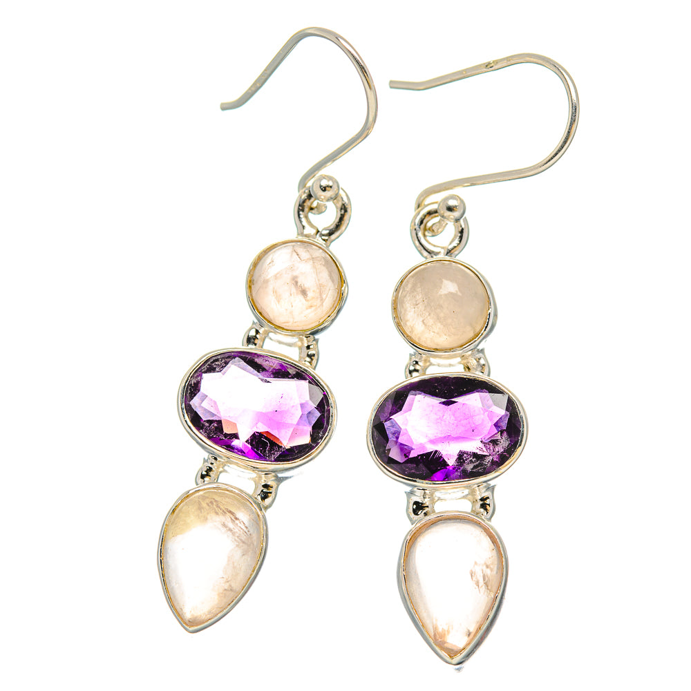 Rose Quartz Earrings handcrafted by Ana Silver Co - EARR430593 - Photo 2