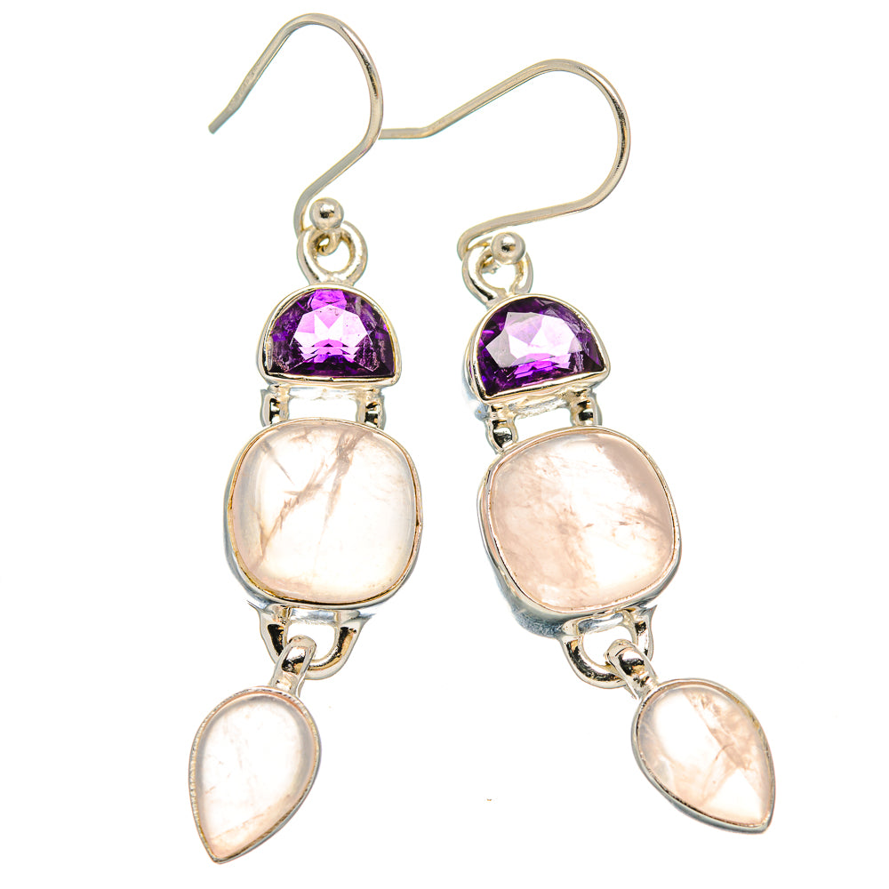 Rose Quartz Earrings handcrafted by Ana Silver Co - EARR430596 - Photo 2