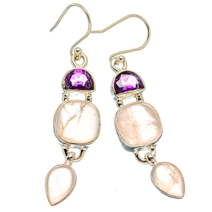 Rose Quartz Earrings handcrafted by Ana Silver Co - EARR430596 - Photo 2