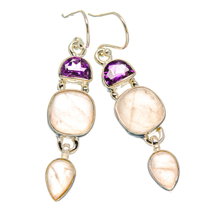 Rose Quartz Earrings handcrafted by Ana Silver Co - EARR430602 - Photo 2