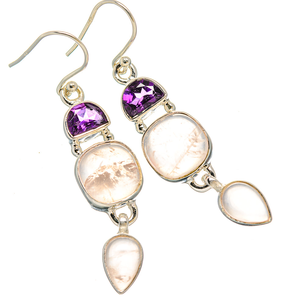 Rose Quartz Earrings handcrafted by Ana Silver Co - EARR430632 - Photo 2