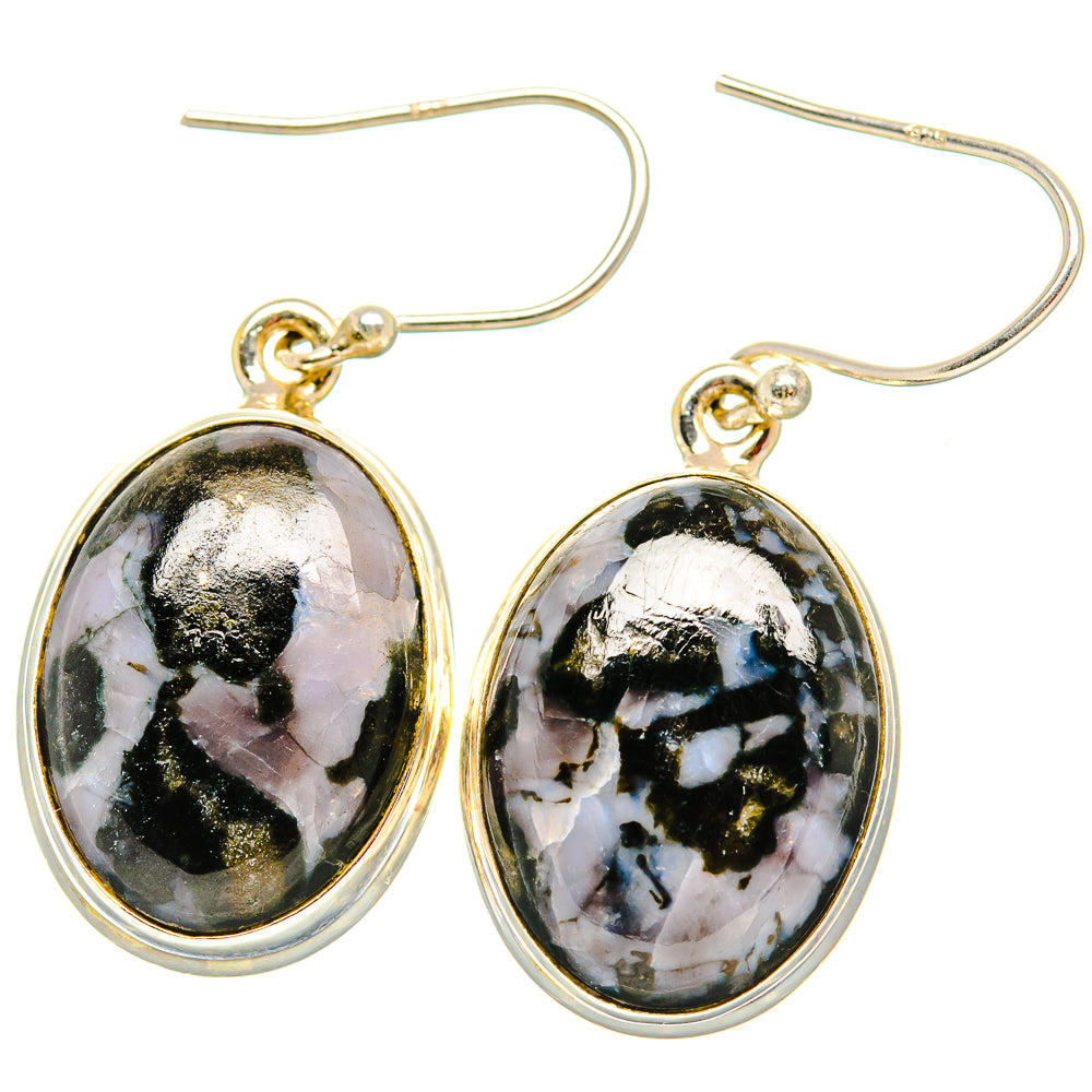 Gabbro Stone Earrings handcrafted by Ana Silver Co - EARR430635 - Photo 2