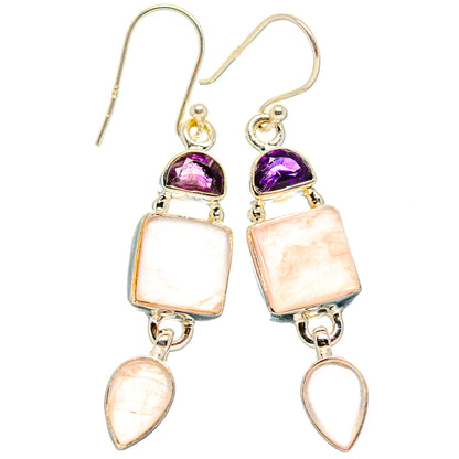 Rose Quartz Earrings handcrafted by Ana Silver Co - EARR430637 - Photo 2
