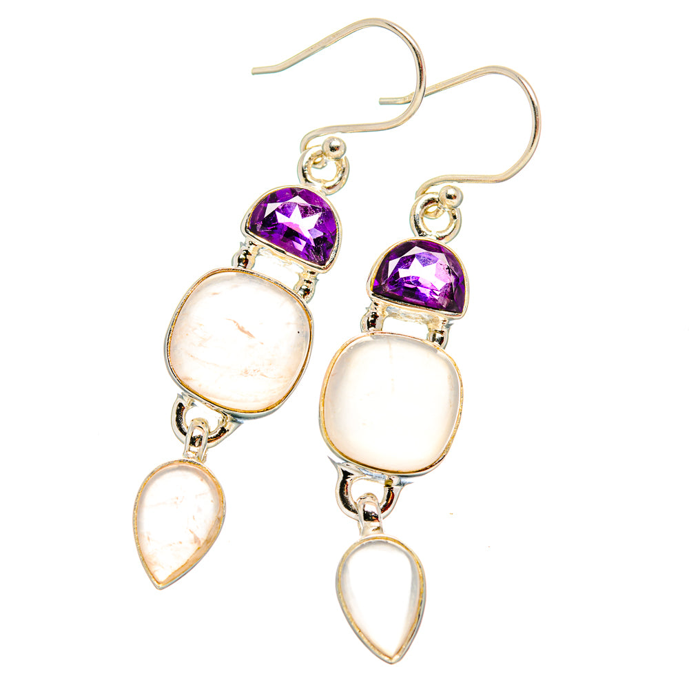 Rose Quartz Earrings handcrafted by Ana Silver Co - EARR430639 - Photo 2