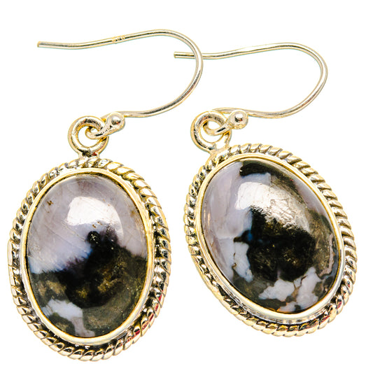 Gabbro Stone Earrings handcrafted by Ana Silver Co - EARR430644 - Photo 2