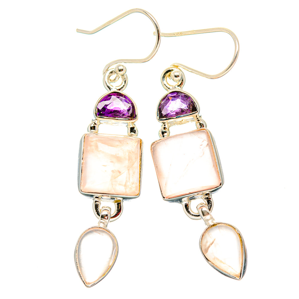 Rose Quartz Earrings handcrafted by Ana Silver Co - EARR430657 - Photo 2