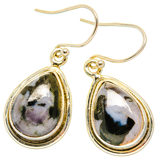 Gabbro Stone Earrings handcrafted by Ana Silver Co - EARR430662 - Photo 2