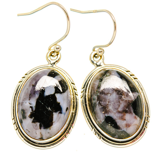 Gabbro Stone Earrings handcrafted by Ana Silver Co - EARR430668 - Photo 2