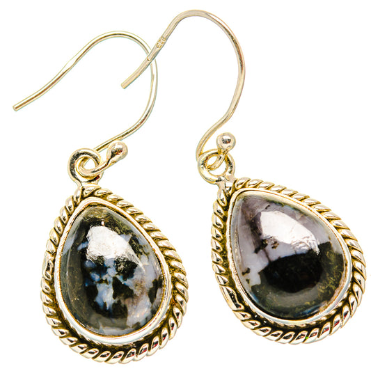 Gabbro Stone Earrings handcrafted by Ana Silver Co - EARR430669 - Photo 2