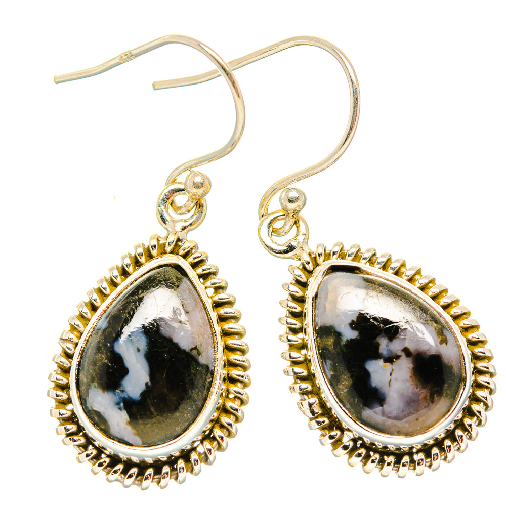 Gabbro Stone Earrings handcrafted by Ana Silver Co - EARR430671 - Photo 2