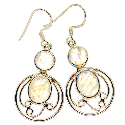 Rainbow Moonstone Earrings handcrafted by Ana Silver Co - EARR430681 - Photo 2