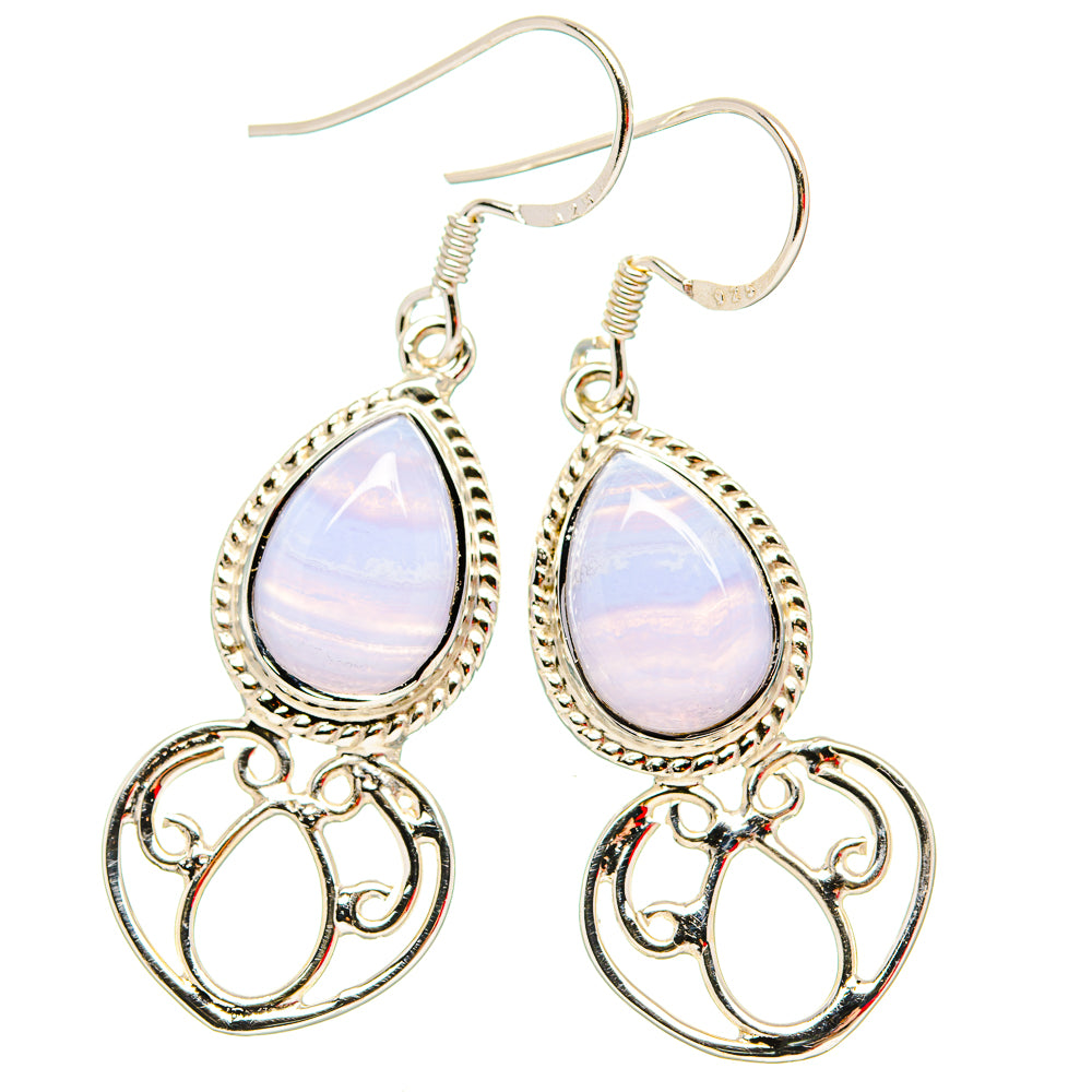 Blue Lace Agate Earrings handcrafted by Ana Silver Co - EARR430688 - Photo 2